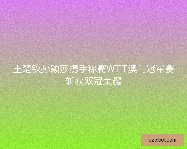 王楚钦孙颖莎携手称霸WTT澳门冠军赛斩获双冠荣耀 王楚钦孙颖莎携手称霸WTT澳门冠军赛斩获双冠荣耀