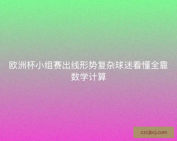 欧洲杯小组赛出线形势复杂球迷看懂全靠数学计算 欧洲杯小组赛出线形势复杂球迷看懂全靠数学计算
