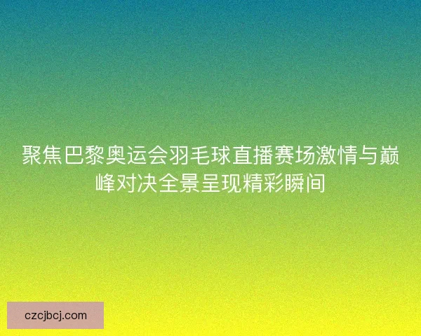 聚焦巴黎奥运会羽毛球直播赛场激情与巅峰对决全景呈现精彩瞬间 聚焦巴黎奥运会羽毛球直播赛场激情与巅峰对决全景呈现精彩瞬间